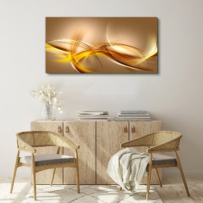 Golden waves of abstraction Canvas wall art