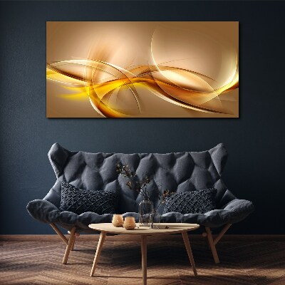 Golden waves of abstraction Canvas wall art