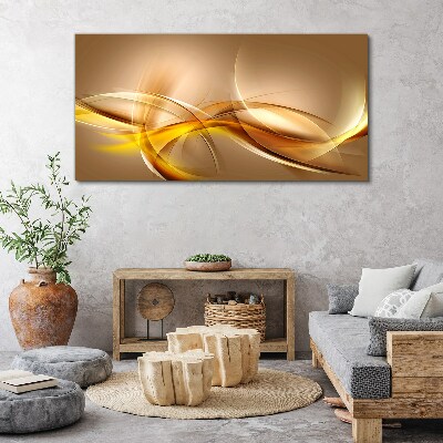 Golden waves of abstraction Canvas wall art