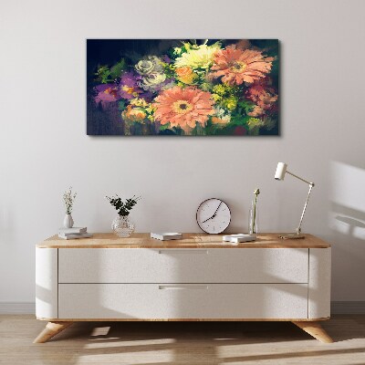 Floral explosion of colors Canvas wall art