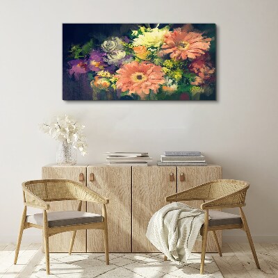 Floral explosion of colors Canvas wall art
