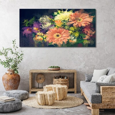 Floral explosion of colors Canvas wall art