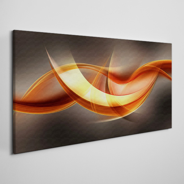 Dynamic waves of warm colors Print on canvas