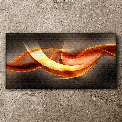 Dynamic waves of warm colors Print on canvas