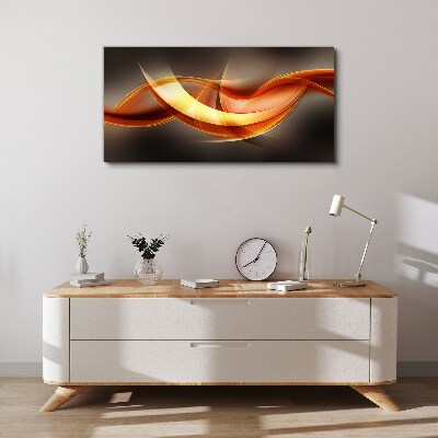 Dynamic waves of warm colors Print on canvas