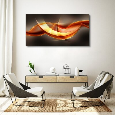 Dynamic waves of warm colors Print on canvas
