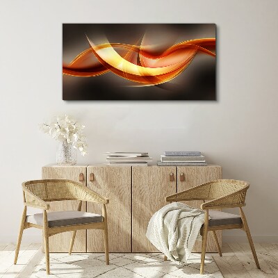 Dynamic waves of warm colors Print on canvas