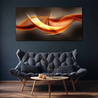 Dynamic waves of warm colors Print on canvas