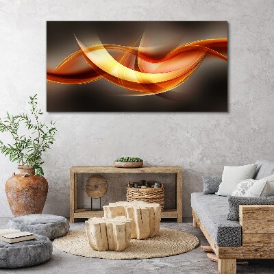 Dynamic waves of warm colors Print on canvas