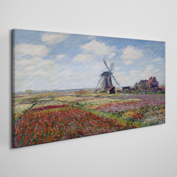 Landscape with a windmill Print on canvas