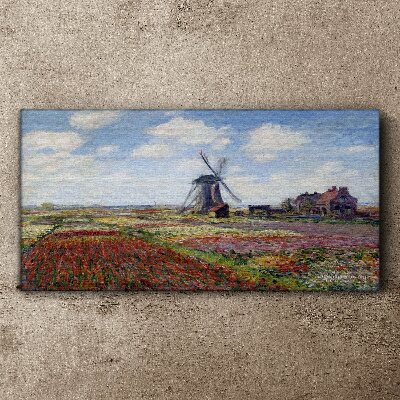 Landscape with a windmill Print on canvas