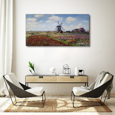 Landscape with a windmill Print on canvas