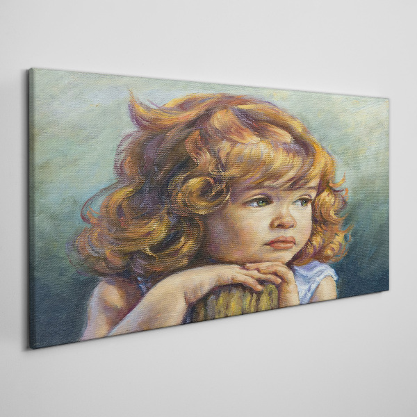 A thoughtful girl with red hair Canvas wall art