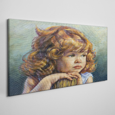A thoughtful girl with red hair Canvas wall art