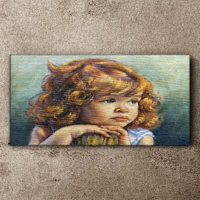 A thoughtful girl with red hair Canvas wall art