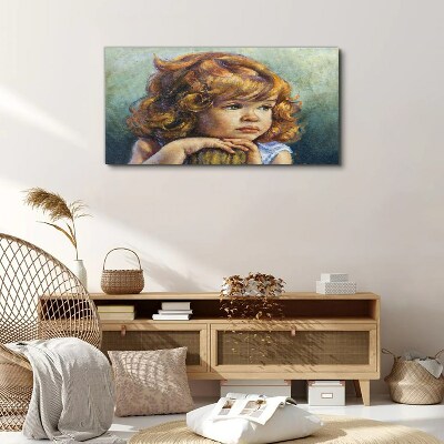 A thoughtful girl with red hair Canvas wall art