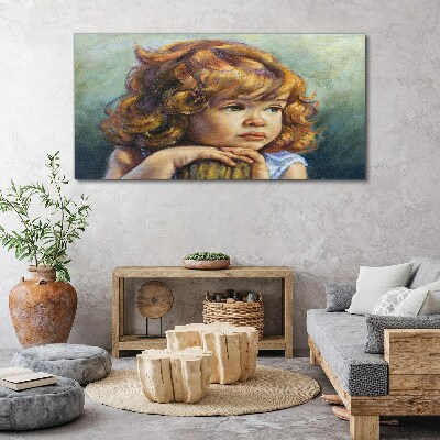 A thoughtful girl with red hair Canvas wall art