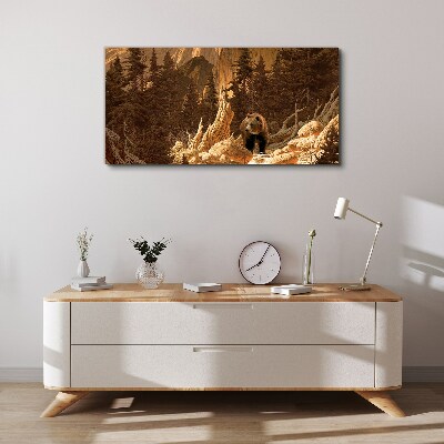 Bear mountain forest nature Canvas Wall art