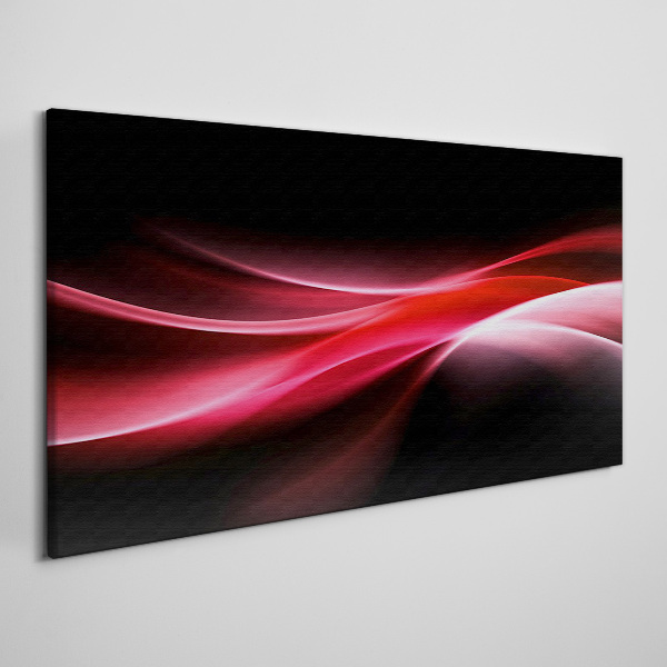 Dynamic waves of red and black Canvas wall art