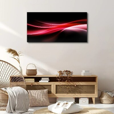 Dynamic waves of red and black Canvas wall art