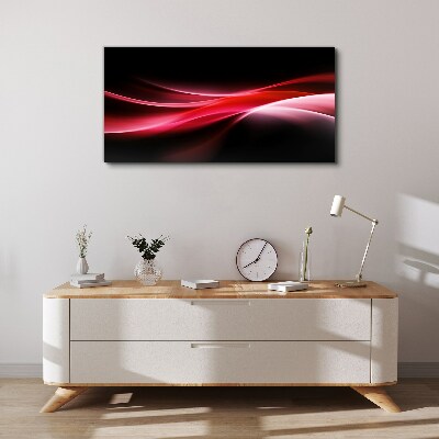 Dynamic waves of red and black Canvas wall art