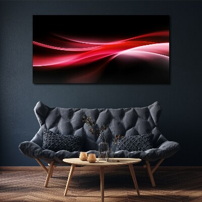 Dynamic waves of red and black Canvas wall art