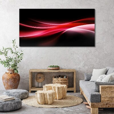 Dynamic waves of red and black Canvas wall art