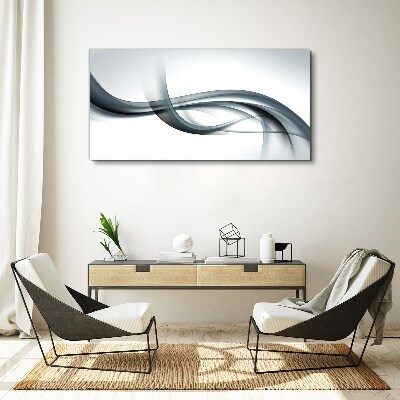 Waves in shades of gray Print on canvas