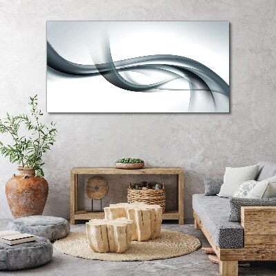 Waves in shades of gray Print on canvas