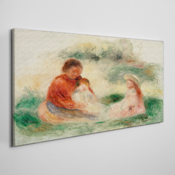 Family in pastel colors Canvas wall art