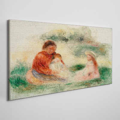 Family in pastel colors Canvas wall art