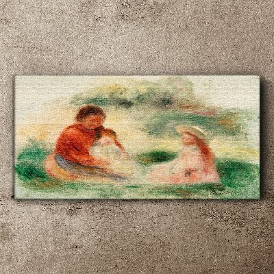 Family in pastel colors Canvas wall art