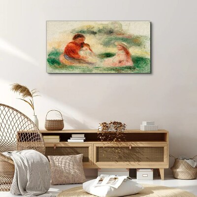 Family in pastel colors Canvas wall art