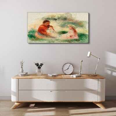 Family in pastel colors Canvas wall art