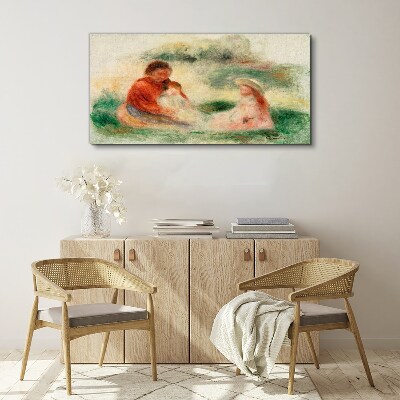Family in pastel colors Canvas wall art