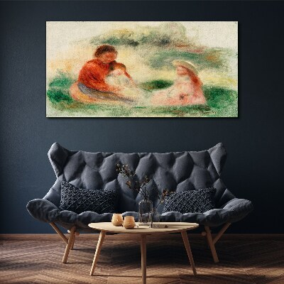 Family in pastel colors Canvas wall art