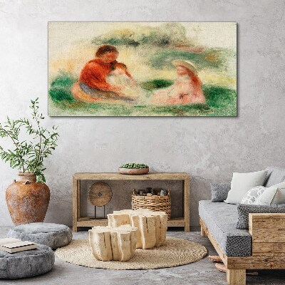 Family in pastel colors Canvas wall art