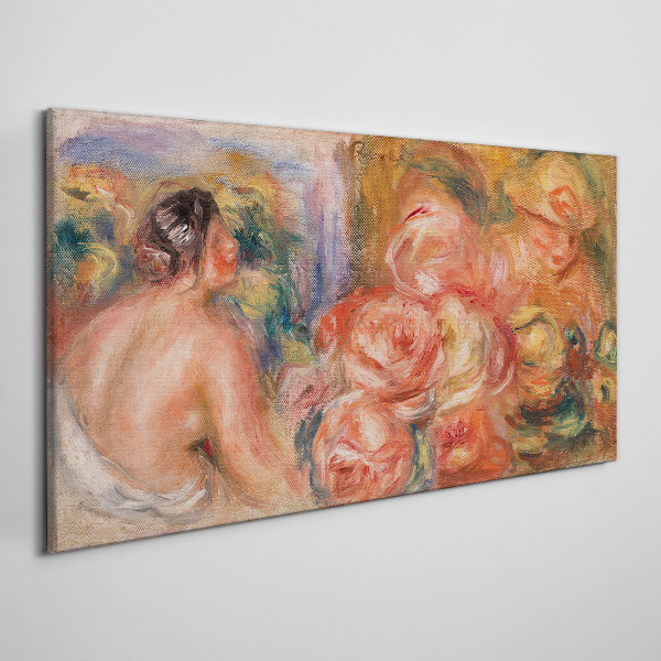 Flowers and a woman Print on canvas