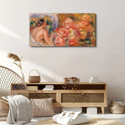 Flowers and a woman Print on canvas