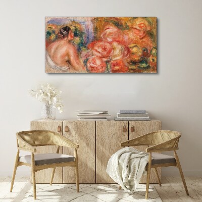 Flowers and a woman Print on canvas