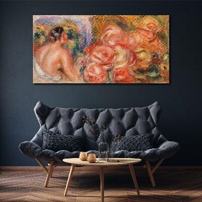 Flowers and a woman Print on canvas