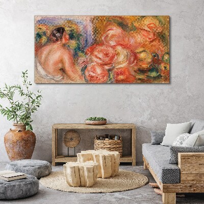 Flowers and a woman Print on canvas
