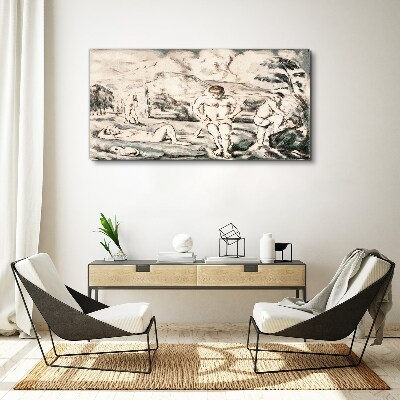 Figure landscape trees Canvas print