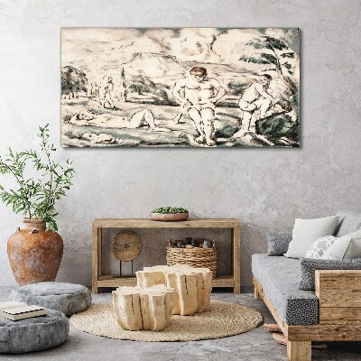 Figure landscape trees Canvas print