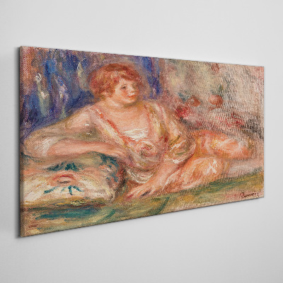 A quiet moment with flowers in the background Print on canvas