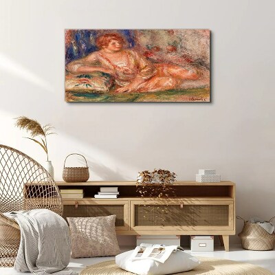 A quiet moment with flowers in the background Print on canvas