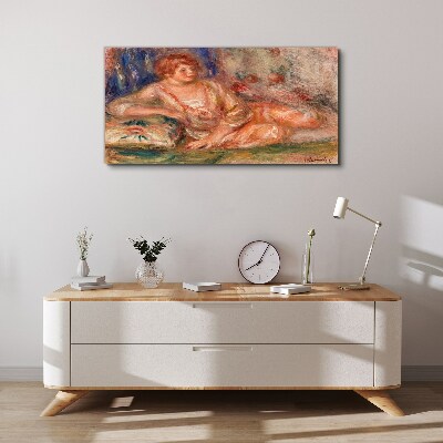 A quiet moment with flowers in the background Print on canvas