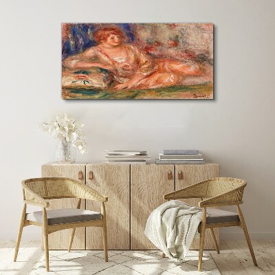 A quiet moment with flowers in the background Print on canvas
