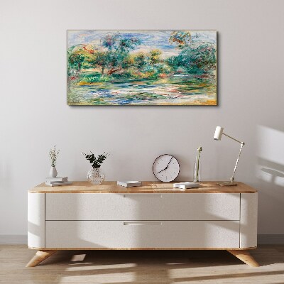 Summer landscapes in pastel colors Canvas wall art