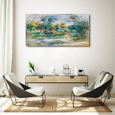 Summer landscapes in pastel colors Canvas wall art